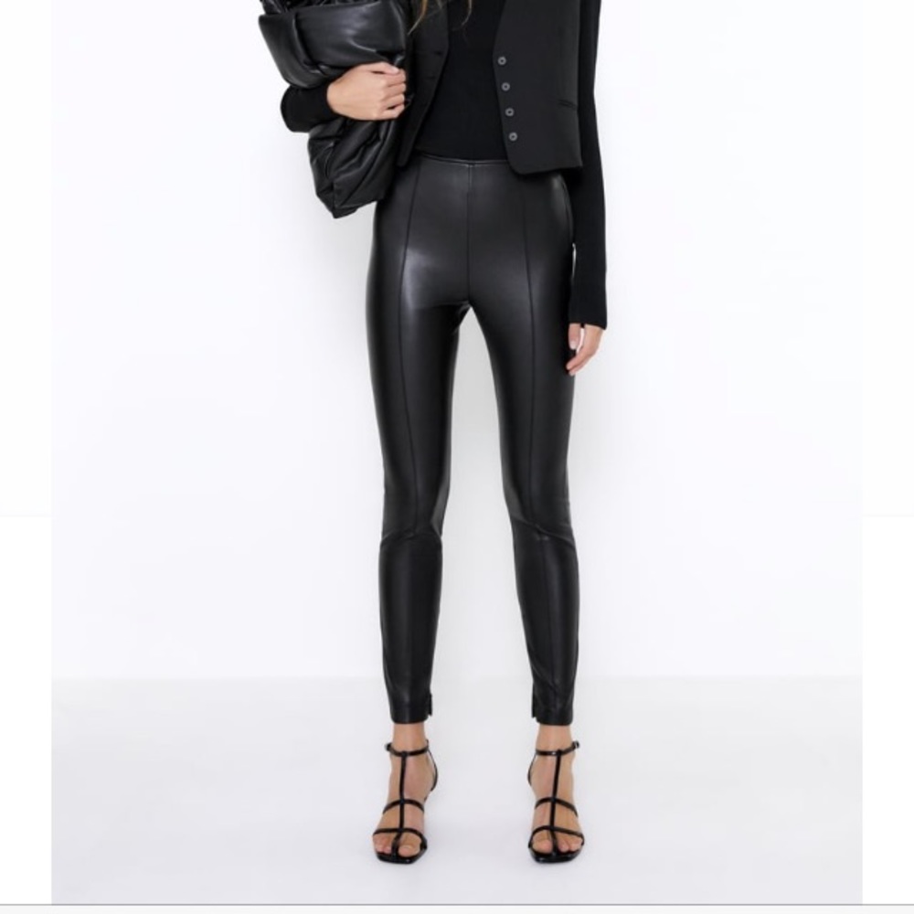 Zara faux leather leggings.